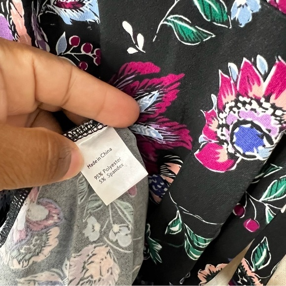 Leota Stitch Fix Reye Floral Jersey Faux Wrap Dress Black Size PXS - Picture 6 of 8